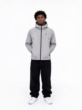 ASRV Men’s Performance Zip Hoodie Gray Size M